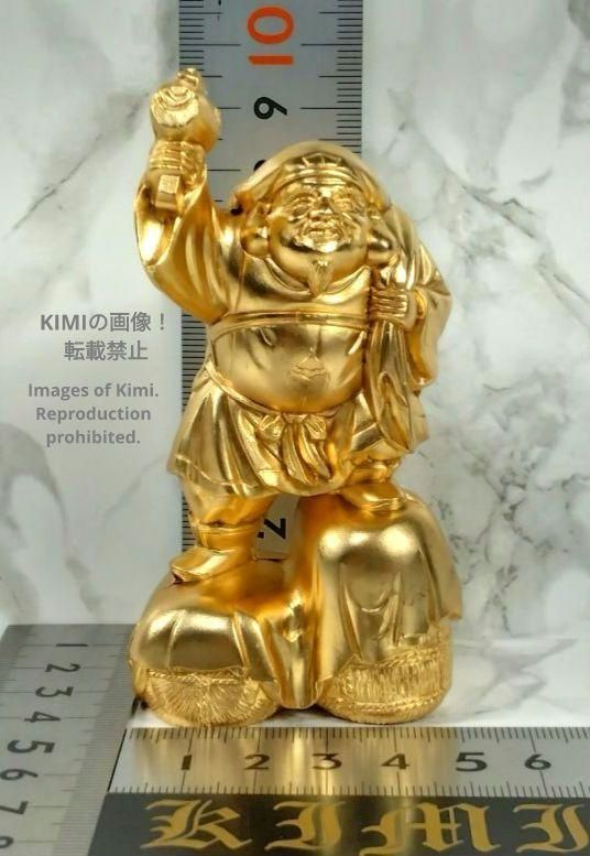 大黒天 Daikokuten Mahakala 9.8cm 3.8inch 仏像 合金製 /24金