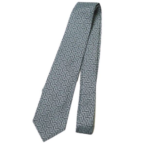 CHARVET シャルベ フランス製 ペイズリー刺繍シルクネクタイ
