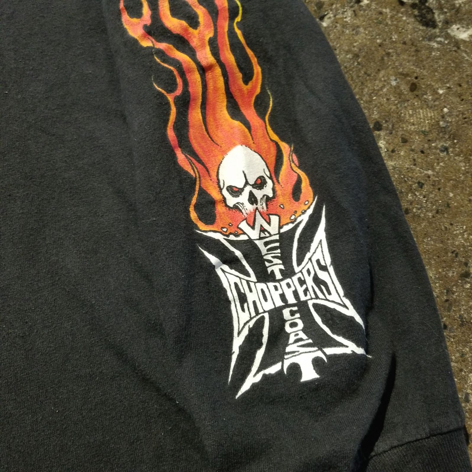 パ*ト様 【スペシャル】ウエストコーストチョッパーズ jesse who スカル WEST COAST CHOPPERS JESSE WHO ? 00s スカルフレイム ロンT XL