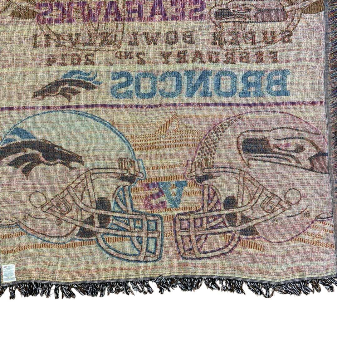 vintage ラグ カーペット スーパーボウル　ドルフィンズ　カレッジ vintageラグ カーペット USA製 2014 スーパーボウル 決戦1750
