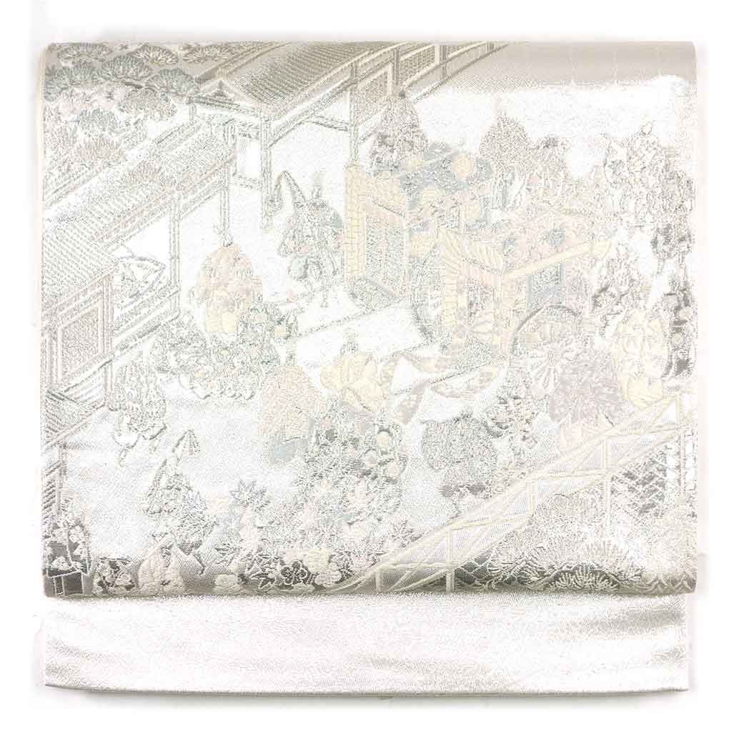 袋帯 全通 金糸 鞠 黒地 カラフル 籠目 着物 045a d 袋帯 全通