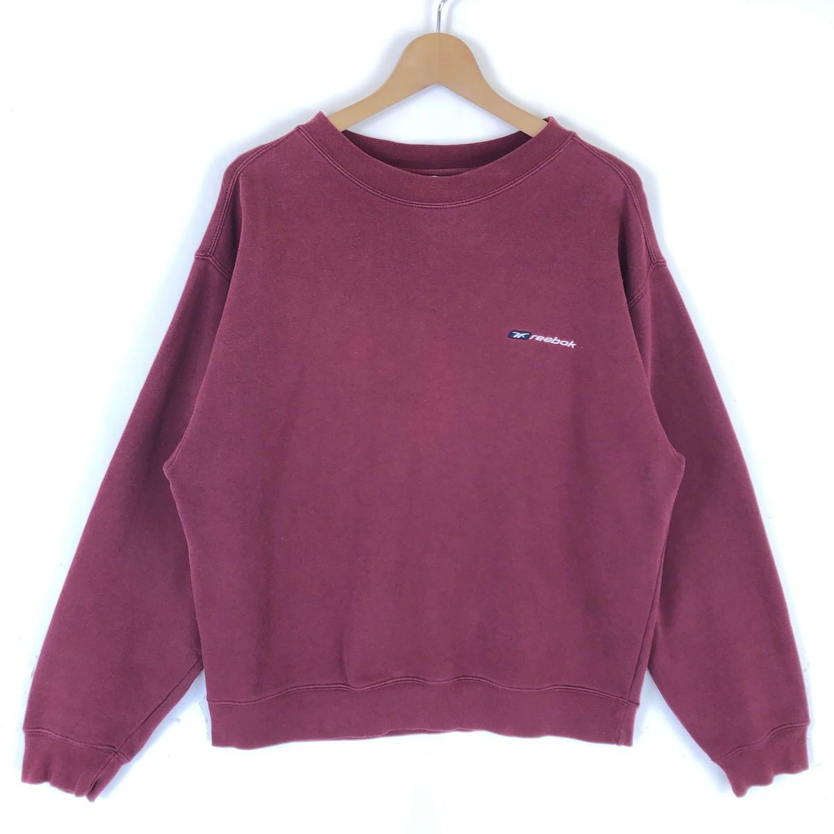 【古着】 Reebok リーボック ワンポイント刺繍 ワイン系 メンズM 【中古】 n033399
