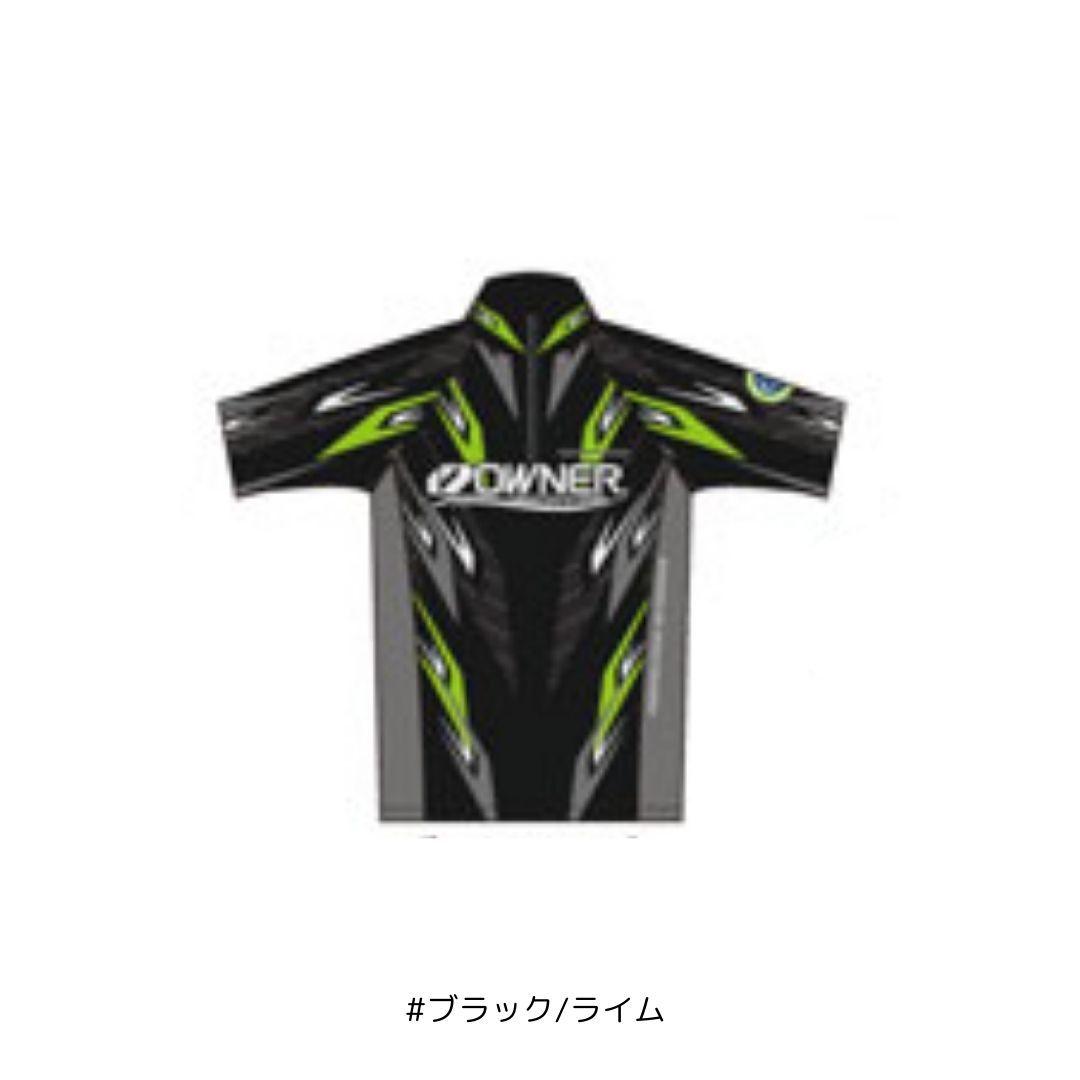 半袖ストレッチシャツ #Mサイズ #ブラック/ライム OWNER（オーナー）