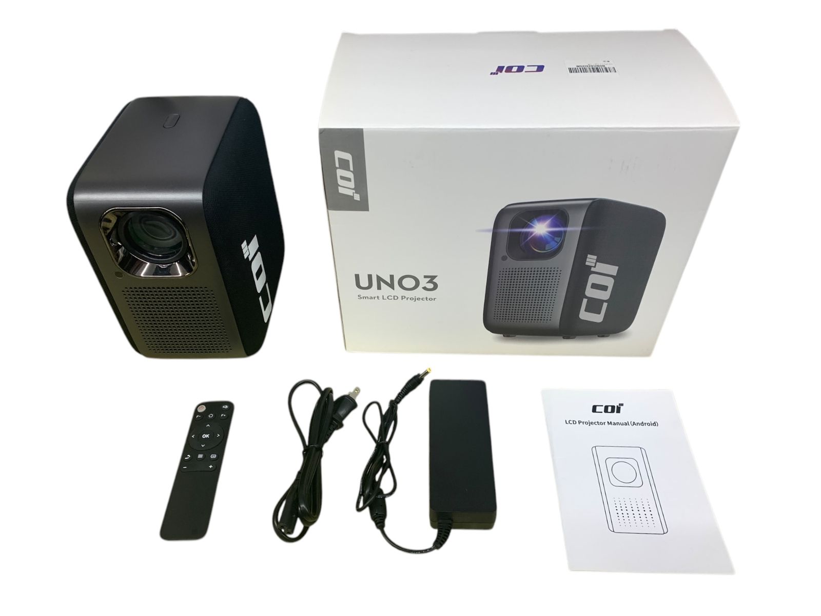 COI UNO3 Smart LCD Projector 本体 COI UNO 3 Smart LCD Projector 小型 ホーム プロジェクター ブラック