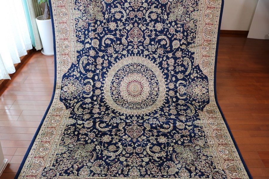 訳あり限界価格！ペルシャ柄絨毯 160×230 新品 ラグ カーペット  訳あり ペルシャ柄絨毯 160×230 新品未使用 ラグ カーペット ネイビー