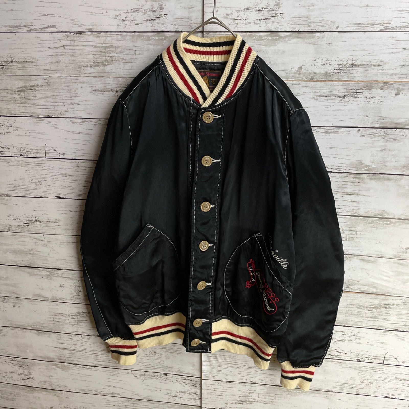 極美品・希少デザイン✨ヒステリックグラマー　ブルゾン　ヒスガール　刺繍　Fサイズ FLAMING YOUTH刺繍 スカジャン（ブルゾン）｜HYSTERIC GLAMOUR