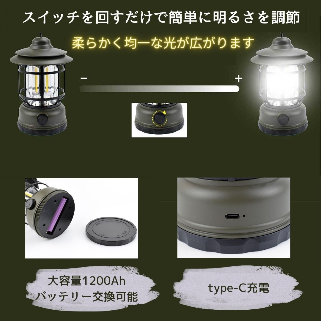 レトロ　充電式　LEDランタン　キャンプライト fy23a01　新生活　プレゼント　災害グッズ　アウトドア　登山　車中泊