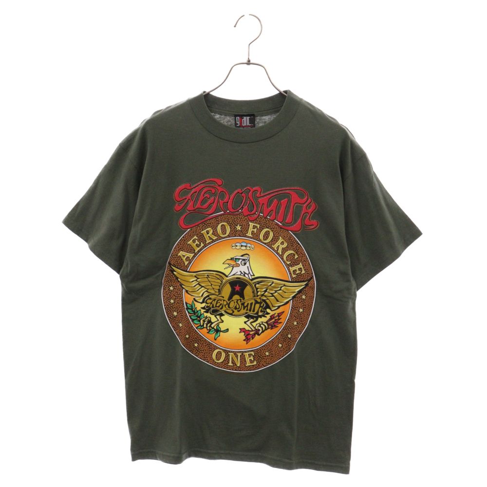 VINTAGE (ヴィンテージ) 00s AEROSMITH Aero Force エアロスミス 両面プリント クルーネック 半袖Tシャツ カットソー カーキ