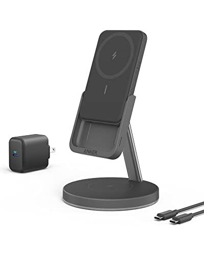 Anker 633 Magnetic Wireless Charger MagGo マグネット式 2-in-1 ワイヤレス充電ステーション モバイルバッテリー機能搭載 | 5000mAh | USB急速充電器付属|マグネット式|ワイヤレス出力 7.5W