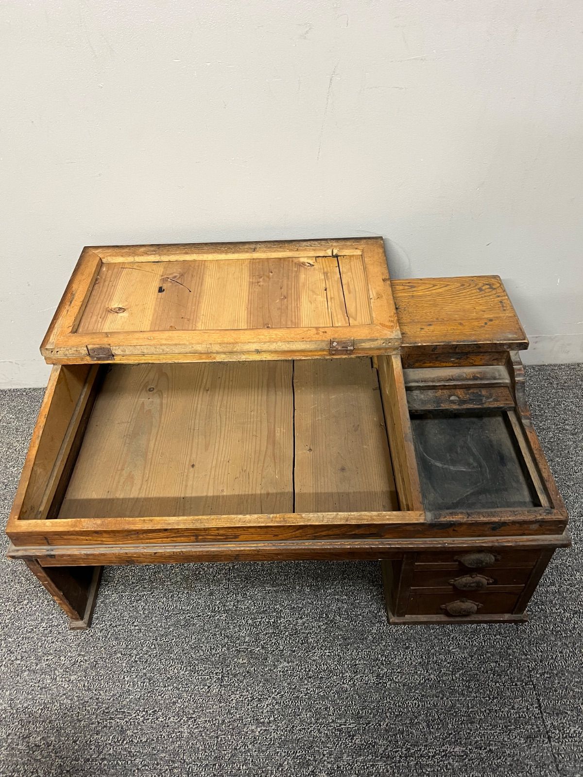 ⭐︎ 昭和 レトロ 文机 引き出し 学習机 当時物 - メルカリ