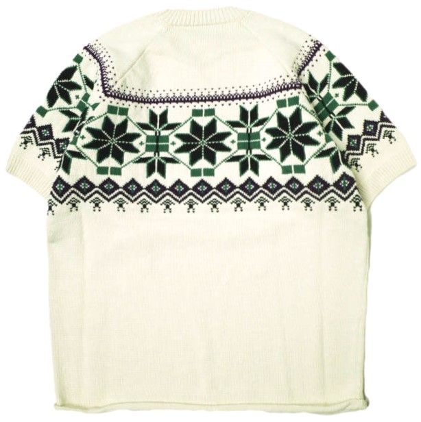 kolor カラー 24SS 日本製 ノルディック柄ショートスリーブニット 24SCM-N02302 5 OFF WHITE セーター 定価69,300円 半袖 Tシャツ トップス【新古品】【中古】【kolor】 新品 kolor カラー 24SS 日本製 ノルディック柄ショートスリーブニット