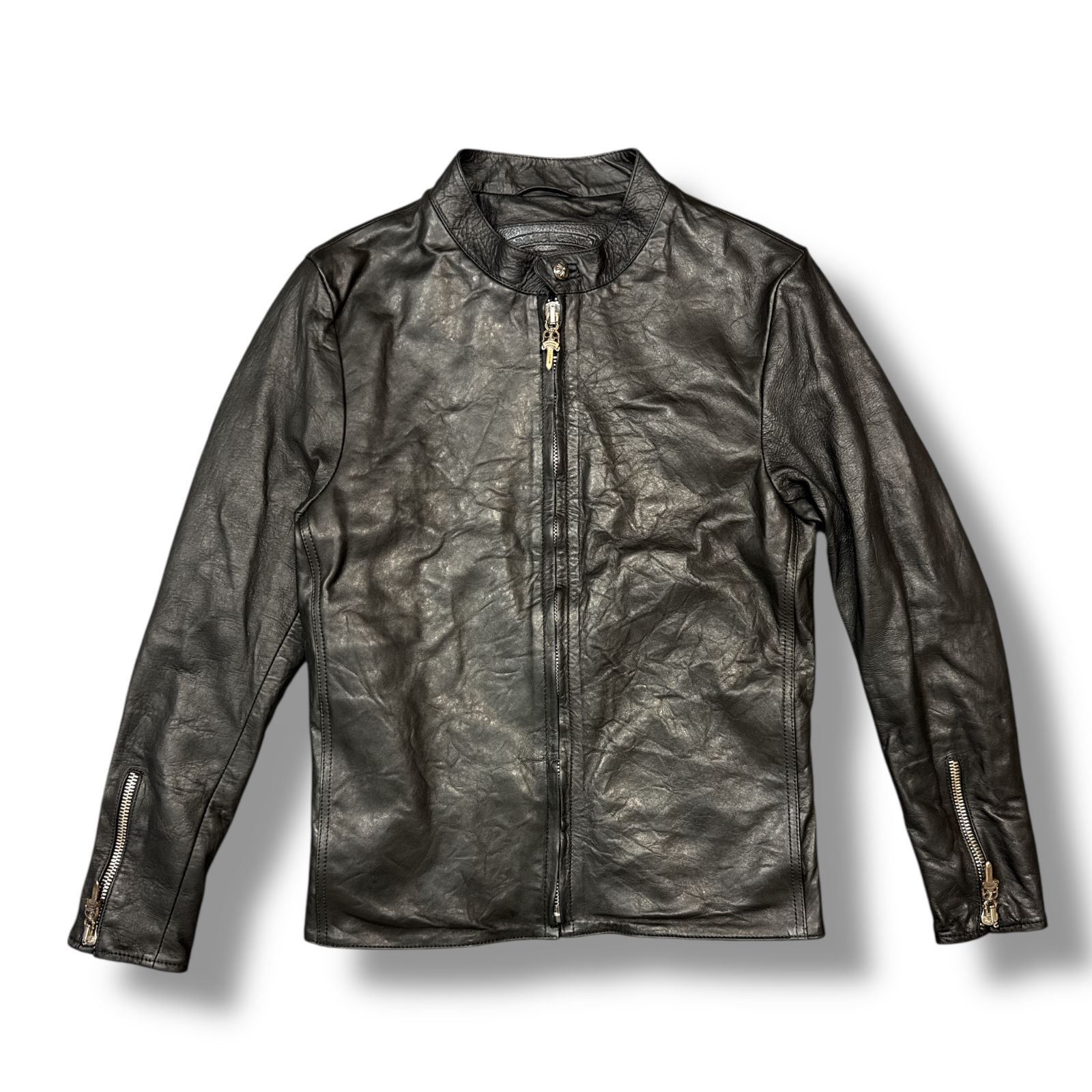 新品　インボイス有　CHROME HEARTS レザー ポケット ジャケット 新品インボイス有CHROME HEARTS レザー ポケット ジャケット