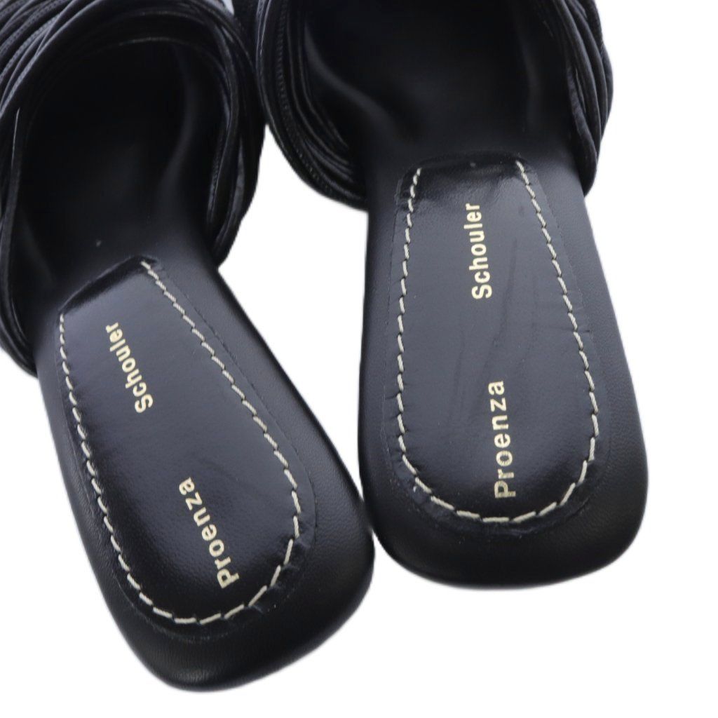 プロエンザスクーラー PROENZA SCHOULER スクエアトゥ ミュールサンダル 37.5 黒 KIN-KAAI_COM