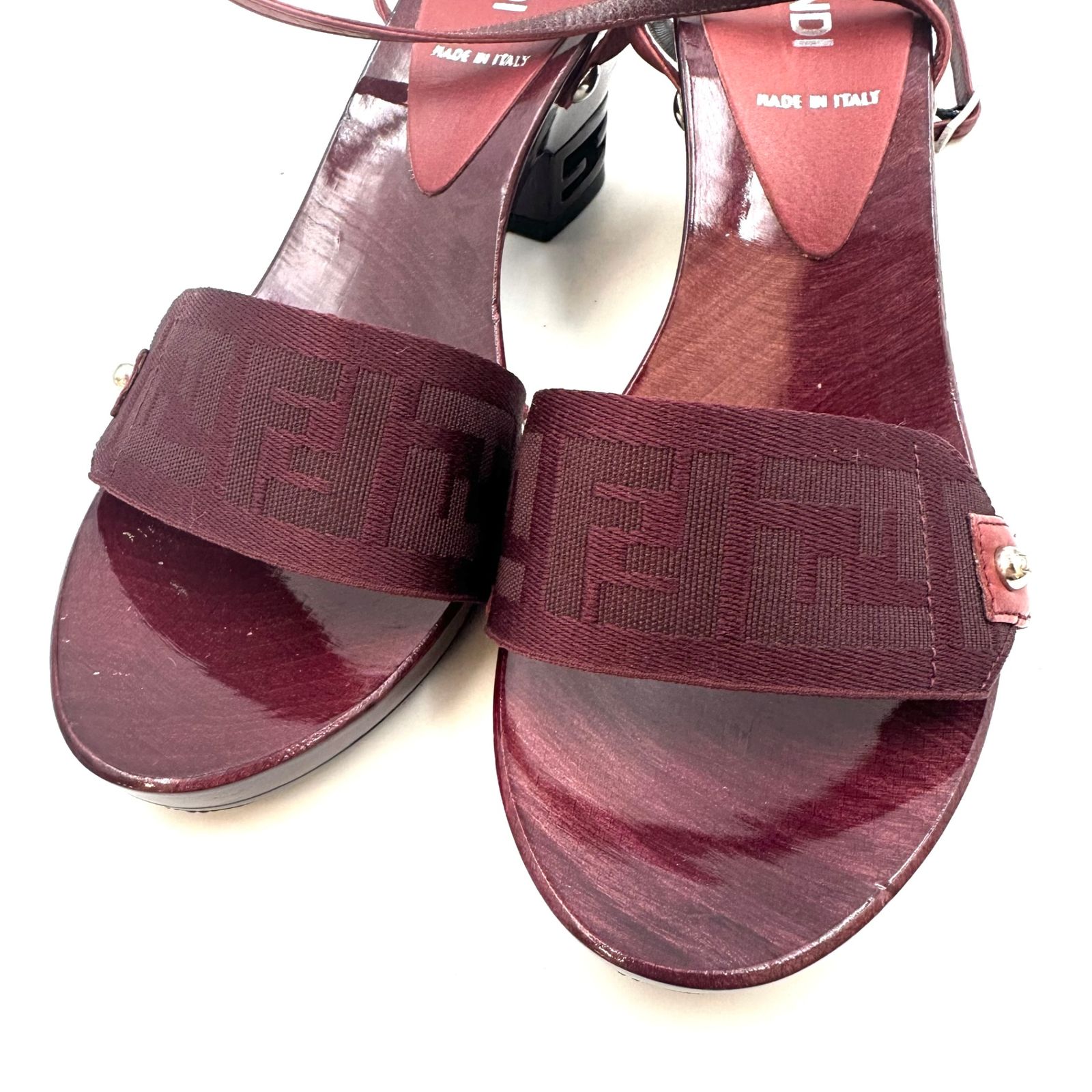 極美品】FENDI フェンディ サンダル ズッカ柄 FFロゴ アンクル