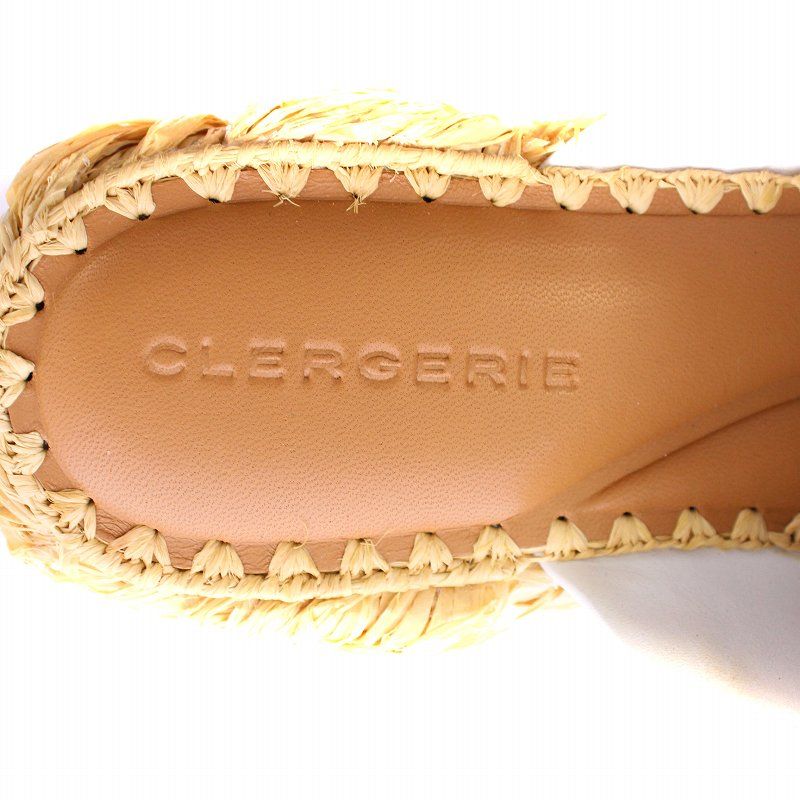 最終お値下げ！　CLERGERIE　サイズ38 クレジュリー clergerie サンダル 厚底 レザー 編み込み 38 白