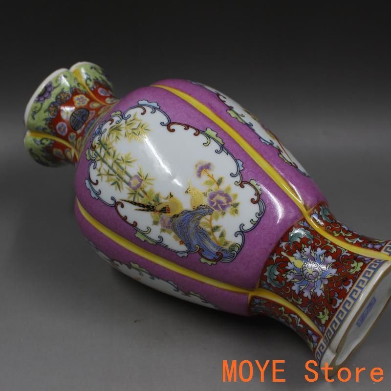 清雍正蒔金琺瑯彩花鳥花口瓶 景徳鎮 陶磁器 装飾品 現代工芸品 美術品 置物 清雍正蒔金琺瑯彩花鳥花口瓶 景徳鎮 陶磁器 装飾品 現代工芸品