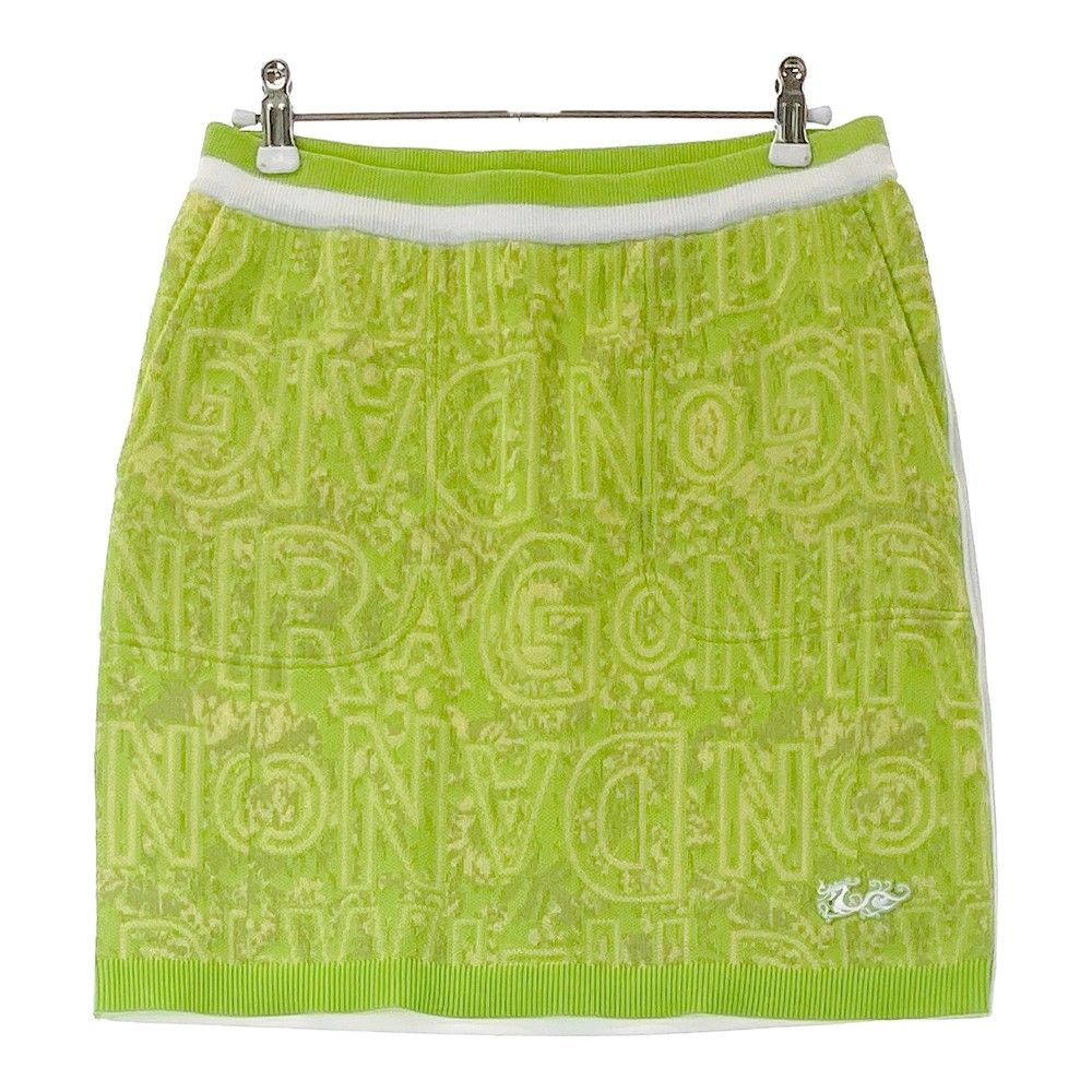 サイズ 3 DANCE WITH DRAGON ダンスウィズドラゴン 切替スカート ロゴ柄 グリーン系 240101426145 ゴルフウェア レディース ストスト