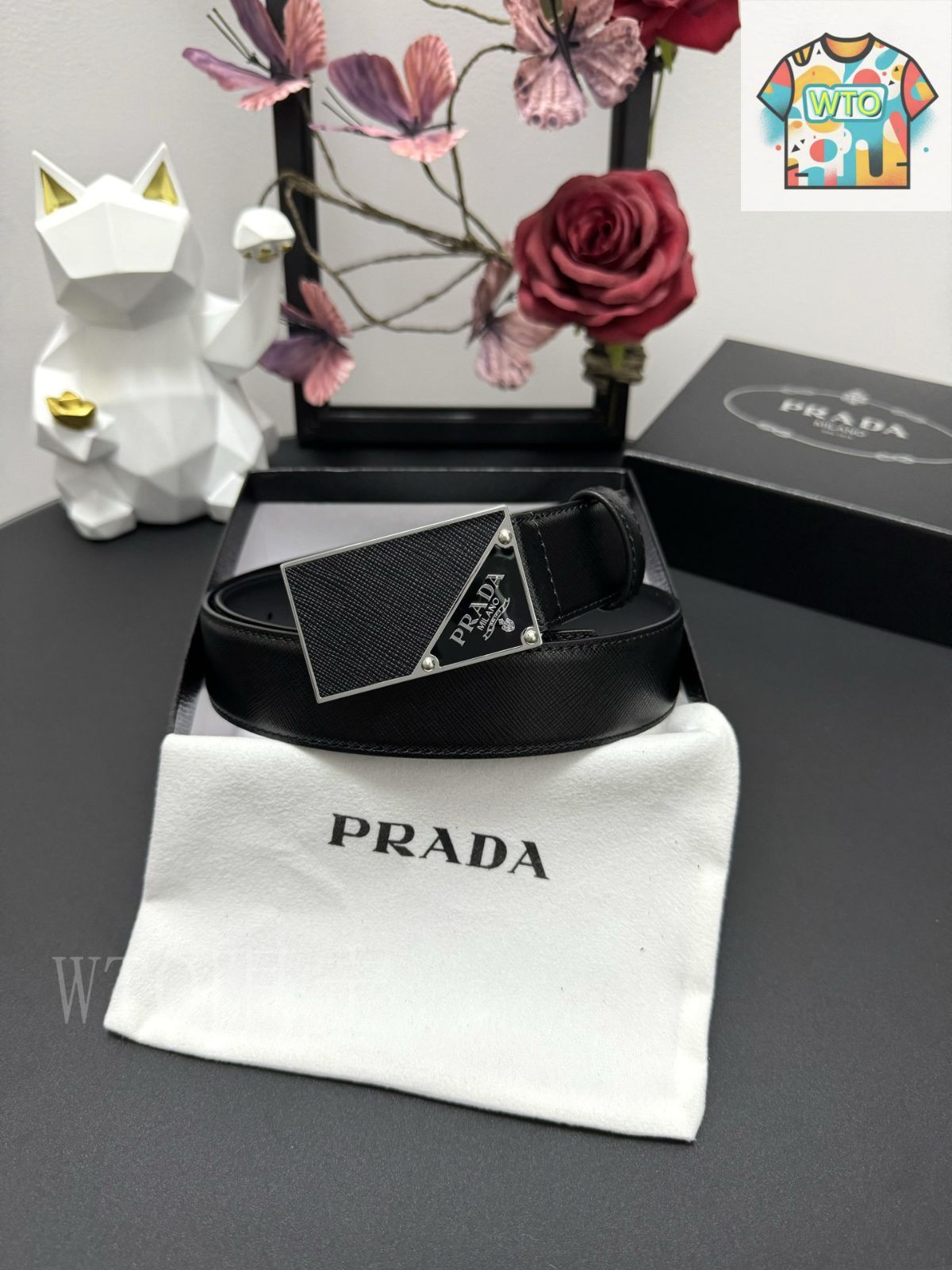 【匿名配送】PRADAプラダ　　ベルト　❤︎ 今日WTO】PRADA プラダ レザーベルト-1-RU56 - メルカリ