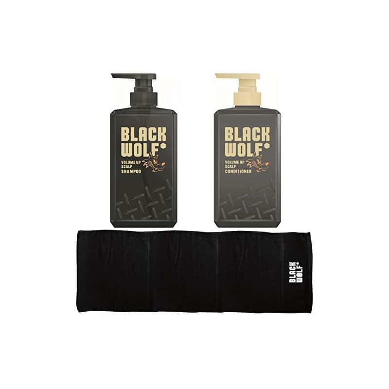 BLACK WOLF(ブラックウルフ) ブラックウルフ ボリュームアップ企画品 シャンプーu0026コンディショナーu0026オリジナルタオル付 2個アソート