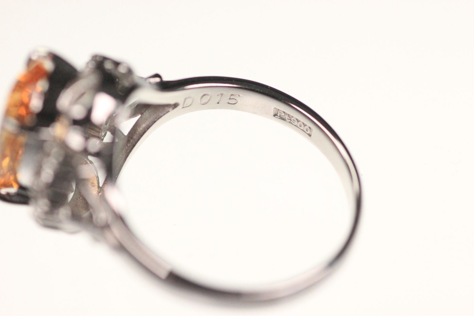 美品 Pt900 インペリアルトパーズ3.61ct ダイヤ計0.35リング 指輪 Pt900 インペリアルトパーズ ダイヤ リング 4.8ct D0.72ct