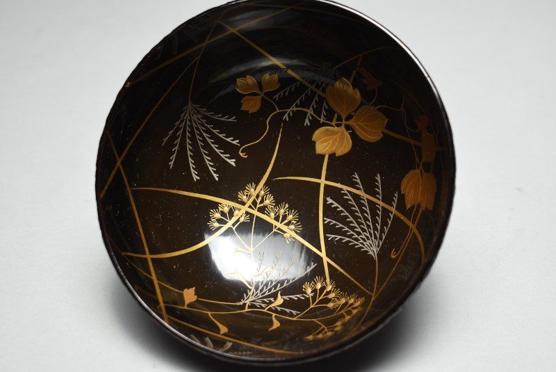 蔵A4649】木製 見返し七草金蒔絵 吸物椀 汁碗 十客 - メルカリ