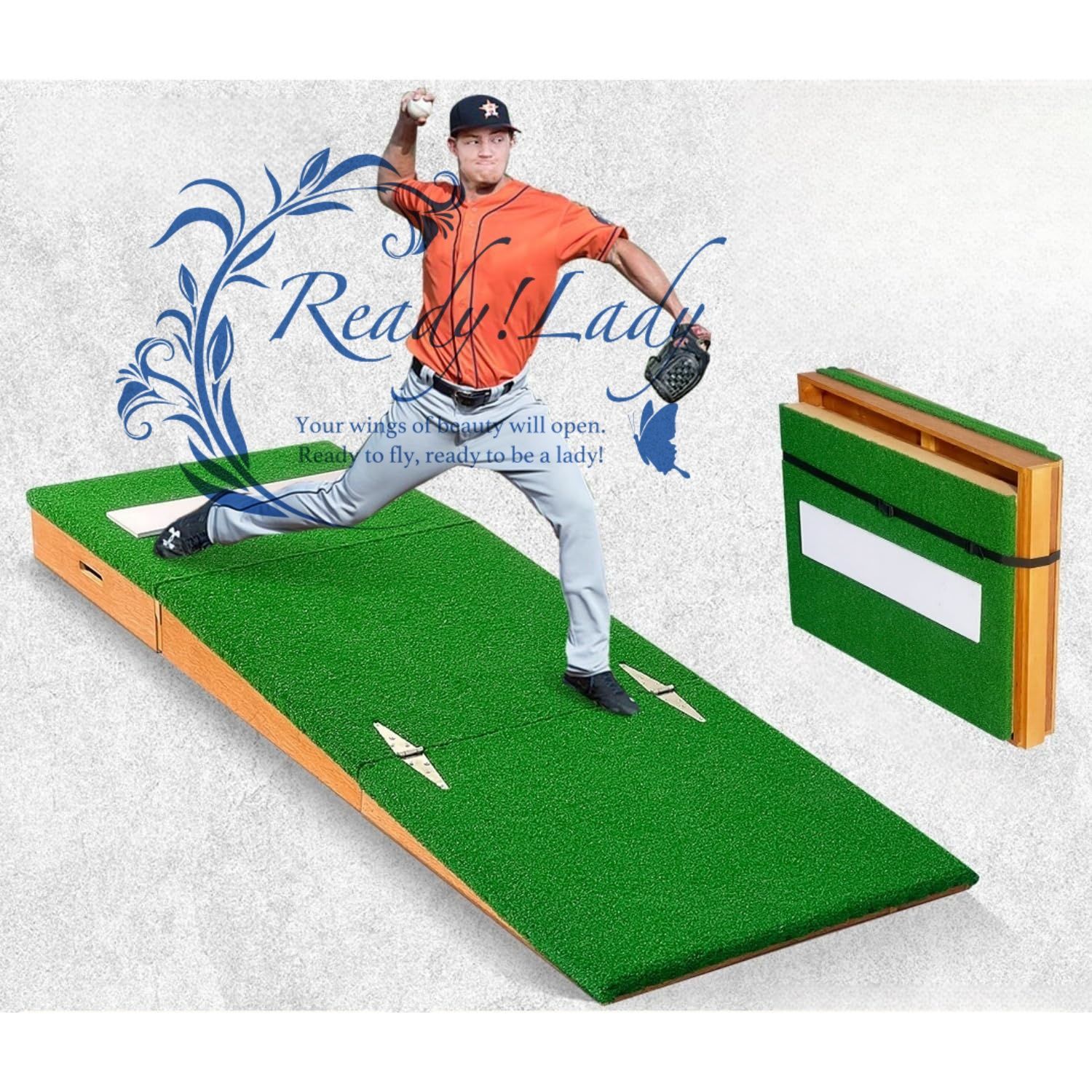 野球ピッチャーマウンド バッターマット ポータブルピッチングマウンド 大人用 投手マウント 持ち運びやすい 高密度人工芝 自然の斜面 EVA 滑り止め 学童 少年 野球用品 室内 屋外用