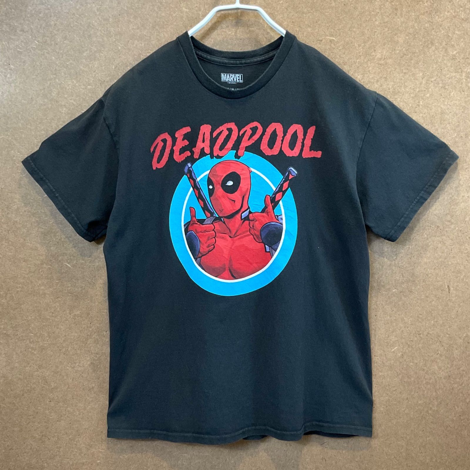 US古着 デッドプールDEADPOOL マーベルMARVEL イラストプリント 半袖t