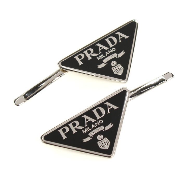 PRADA プラダ ヘアピン メタル 1IF051 2BA6 F0002 ブラック PRADA プラダ ヘアピン メタル 1IF051 2BA6 F0002 レディース