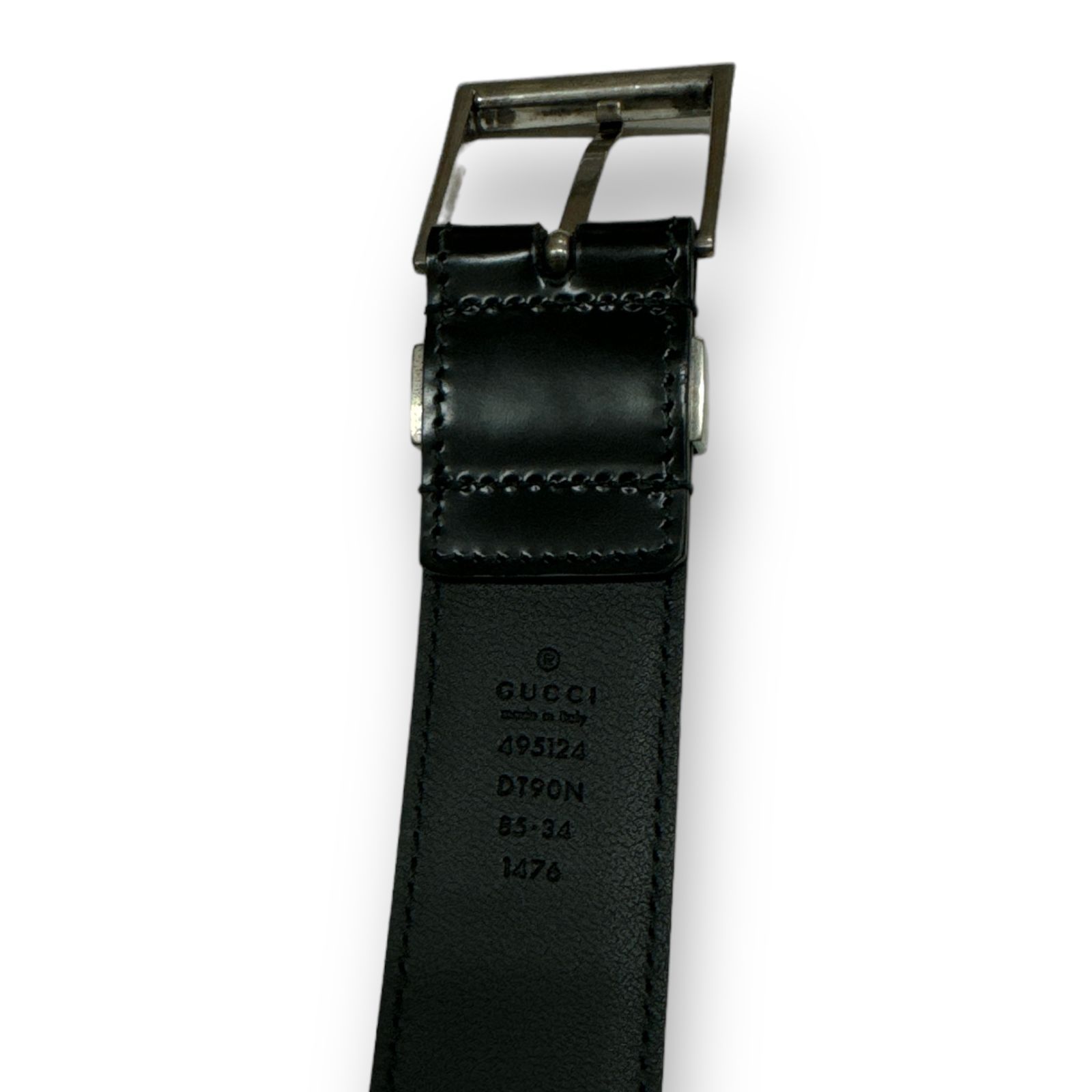 美品  GUCCI ワイルドキャット 495124 ブラック グッチ ベルト レザー 小物
