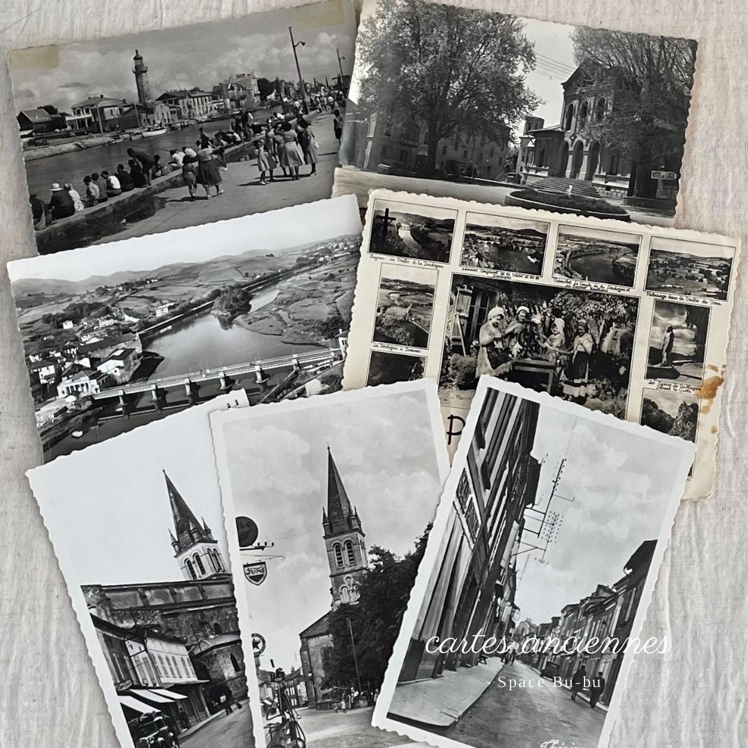 ◆フランスアンティーク｜ポストカード集、白黒写真風景、ハガキ、古い、まとめ売り ◇フランスアンティーク｜ポストカード集、白黒写真風景、ハガキ