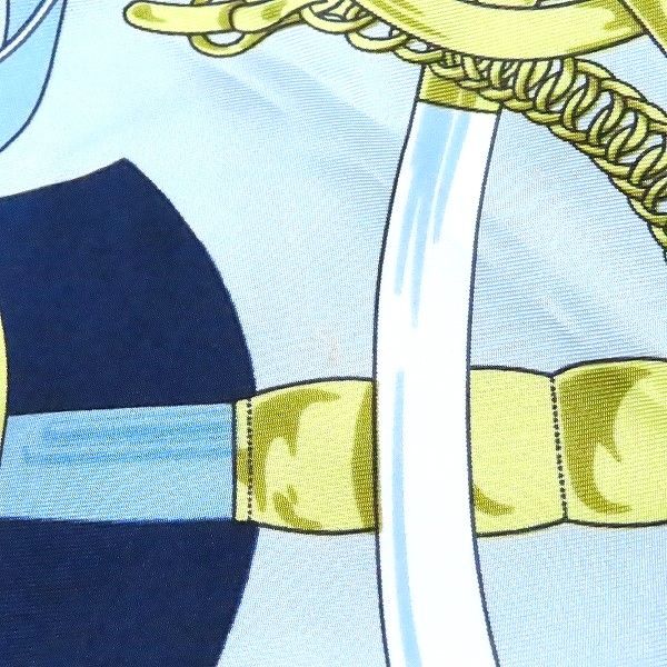 HERMES エルメス　カレ90 大判 スカーフ ブルー　黄金の拍車 HERMES エルメス スカーフ カレ90 大判スカーフ Eperon d'or