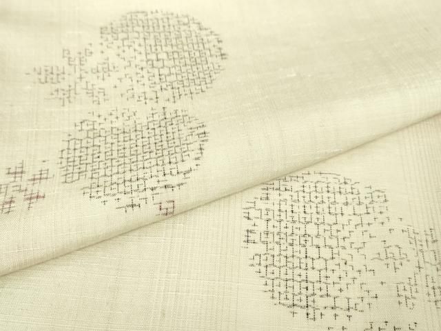 平和屋本店□極上 結城紬 奥順謹製 はたおり娘 80亀甲 飛び亀甲柄 雪輪