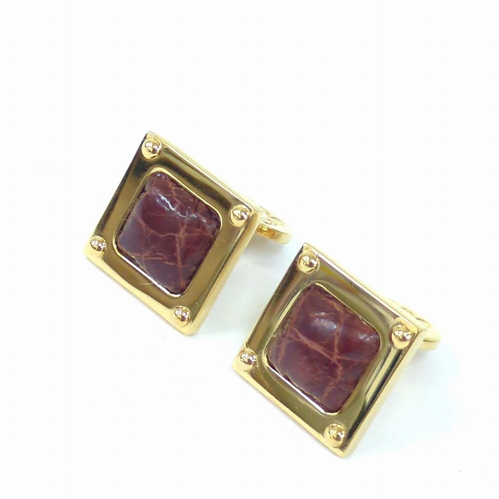 LOEWE ロエベ カフス ブラウン ゴールドカラー スペイン製 ○LOEWE LOEWE ロエベ カフス ブラウン ゴールドカラー スペイン製 ○LOEWE