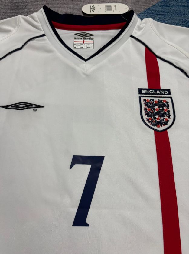 サッカー　半袖 ユニフォーム　イングランド代表　7番 ベッカム　白 ベッカム ユニフォーム 7番 BECKHAM02VSBRAZIL決勝戦半袖