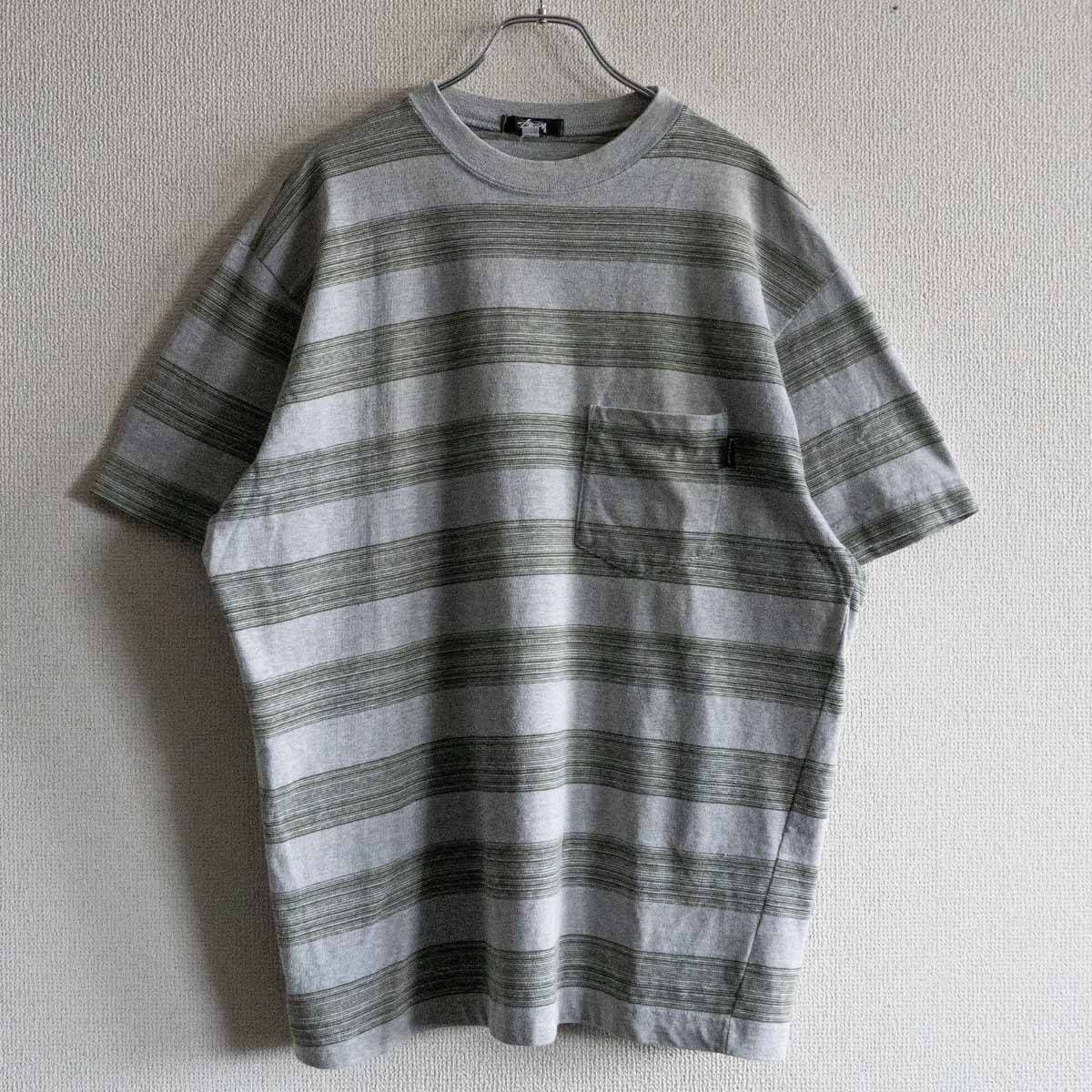 80s/USA製】OLD STUSSY【ボーダー Tシャツ】L ステューシー オールド