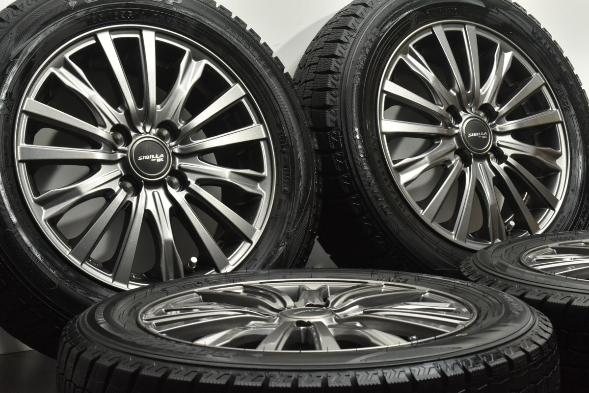 バリ溝 SIBILLA 14in 5J 39 PCD100 ダンロップ ウィンターマックス WM02 165|65R14 パッソ ルーミー タンク トール ブーン