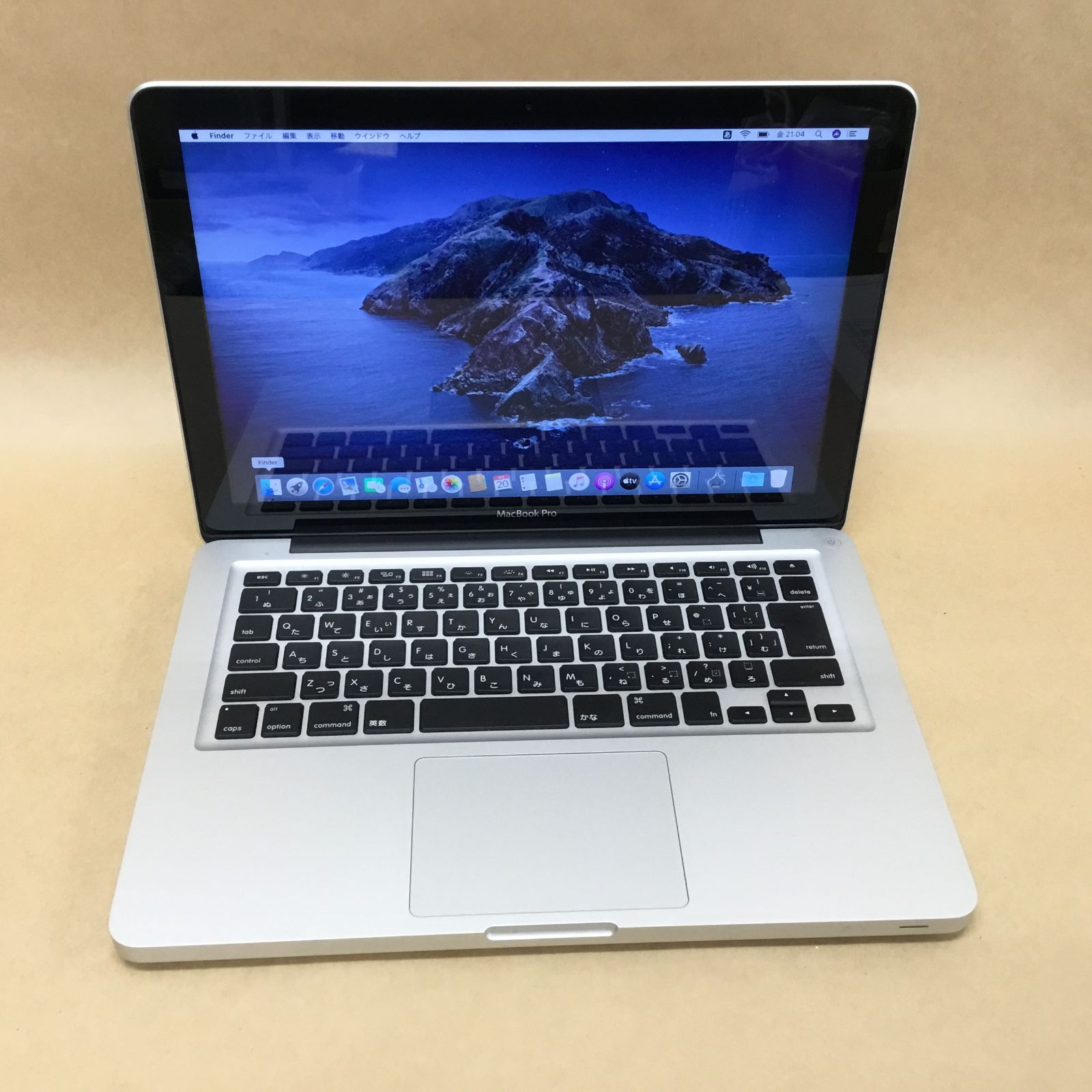 アップル ノートPC MACBOOKPROCI7-2900 CI7(3520M)-2.9GHZ 8GB 1000GB 13.3インチ シルバー A1278 CATALINA10.15.7 MID2012