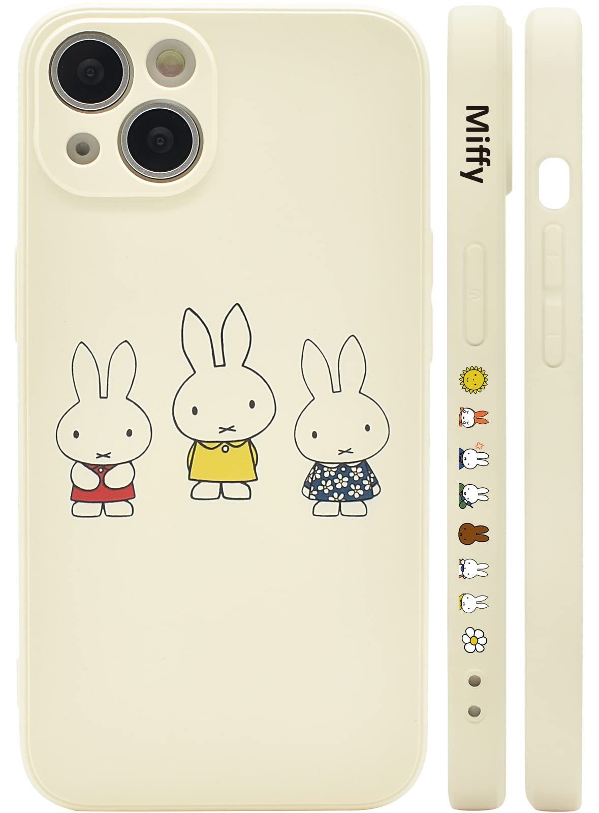 ミッフィー iPhone15 用 ケース スマホケース アイフォン15 カバー 【全機種対応】 カバー かわいい アンティークホワイト ケース 側面設計 TPU レンズ保護 ワイヤレス充電対応 指紋防止 リキッ