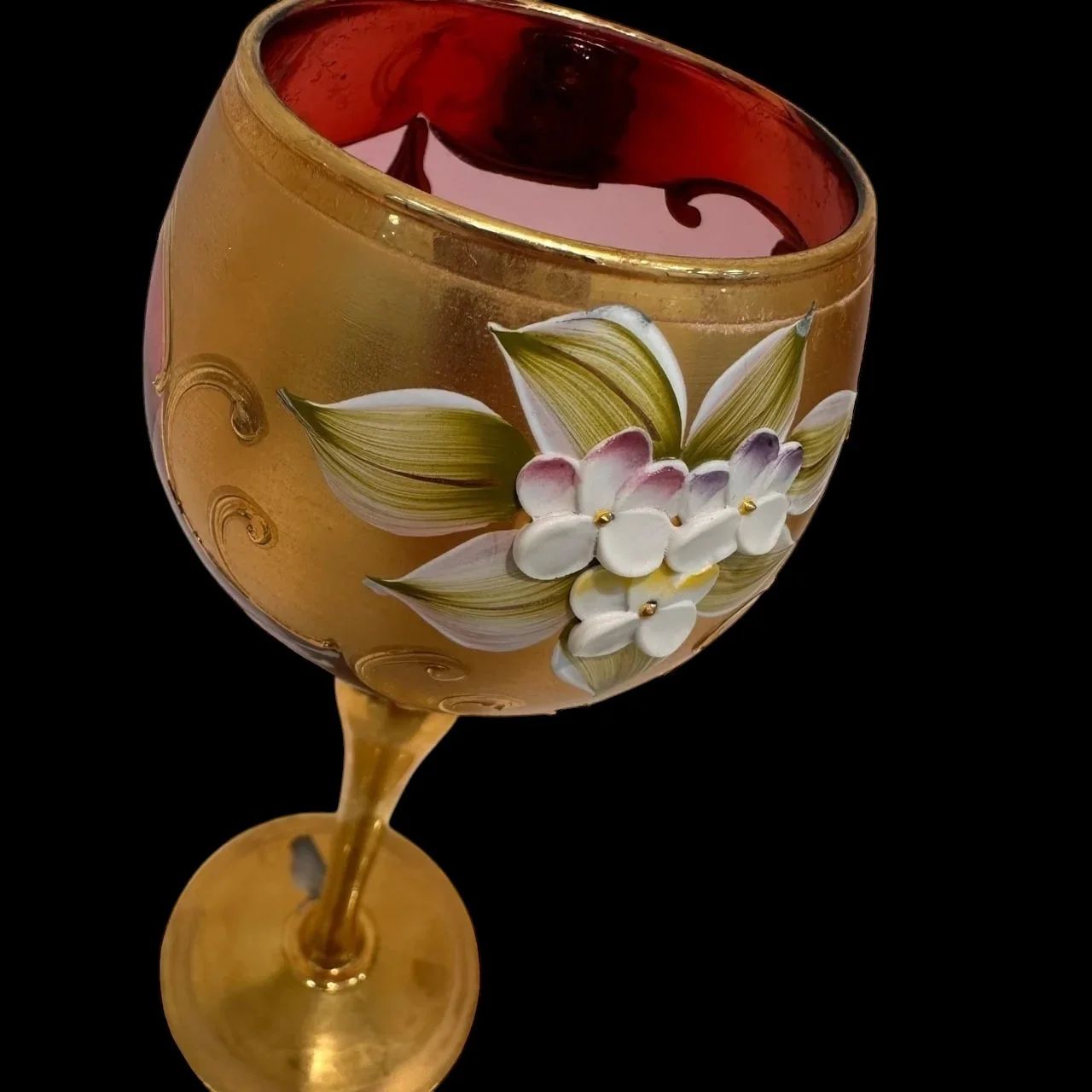 ベネチアン ワイングラス 24金 Murano ムラノ 19センチ MURANO