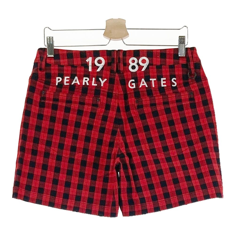 サイズ 2 PEARLY GATES パーリーゲイツ 055-1232004 ショートパンツ チェック レッド系 240101527581 ゴルフウェア レディース ストスト