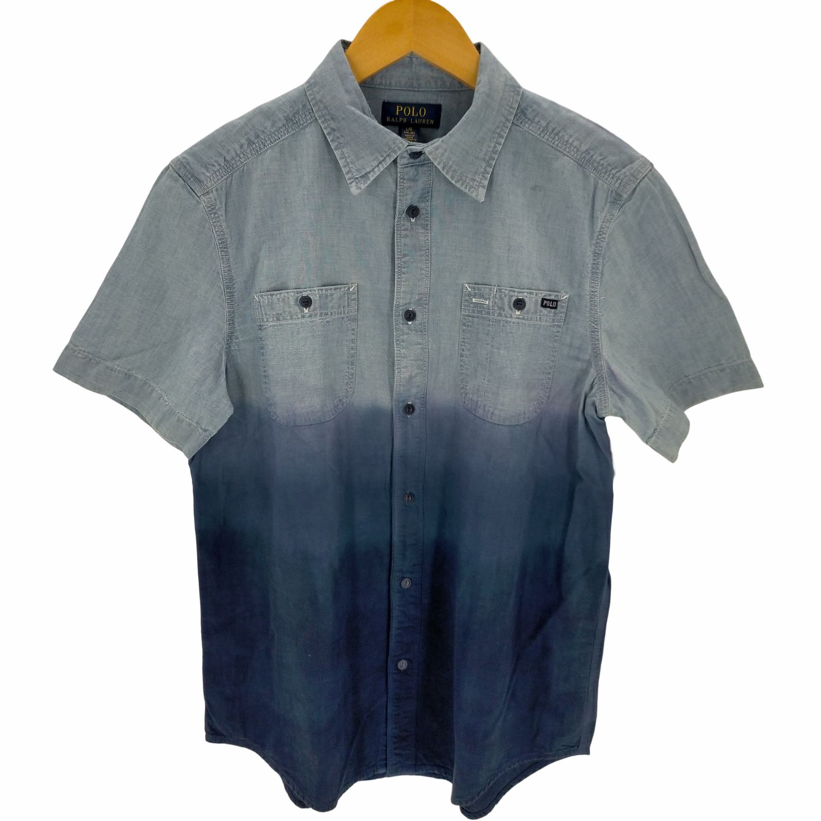 ポロラルフローレン POLO RALPH LAUREN Dip-Dyed Cotton Chambray Shirt グラデーションシャンブレーシャツ メンズ JPN：L 