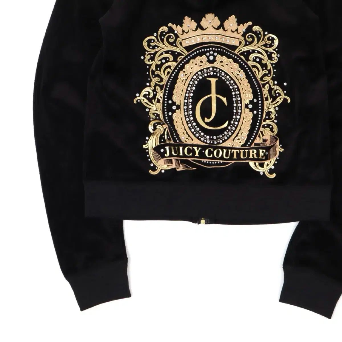 Juicy Couture ジューシークチュール パーカー S JUICY COUTURE(ジューシークチュール) 冠 ベロア ジップアップ