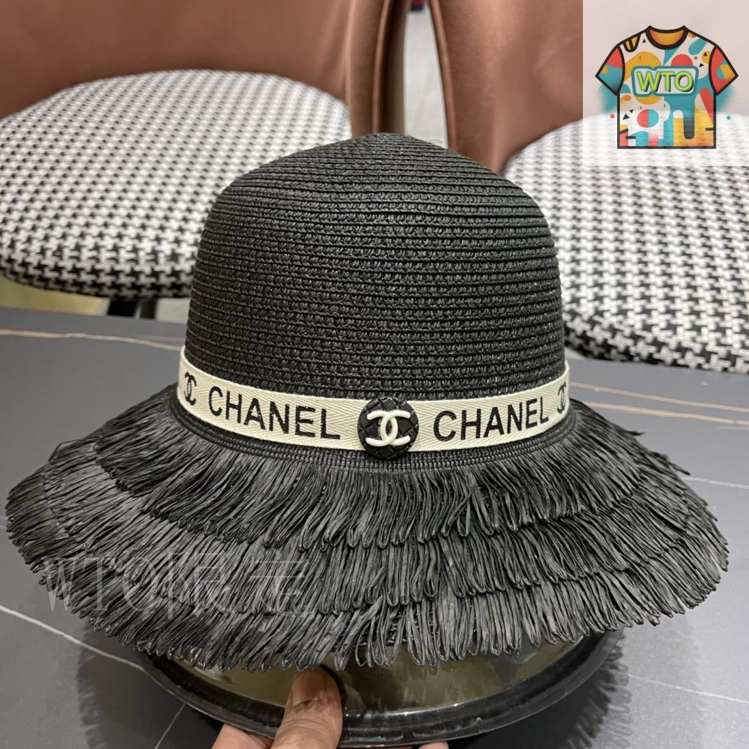 【高級感♡麦わら帽子】CHANEL ハット CCロゴ チャームがポイント☆】CHANEL ストローハット CCロゴ (CHANEL