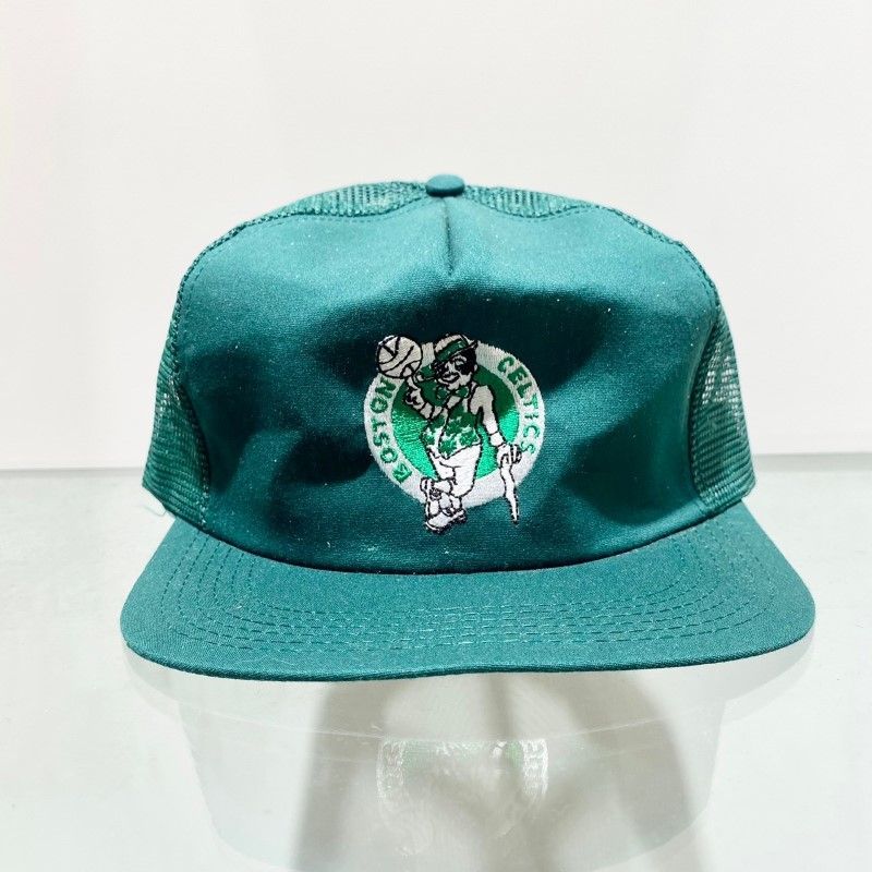 【Deadstock】NBA BOSTON CELTICS CAP ボストン・セルティックス メッシュキャップ スナップバック ロゴ刺繍 サイズ：FREE グリーン デッドストック Made in U.S.A【PI】