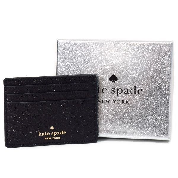 ケイトスペード カードケース katespade グリッターファブリック シミ