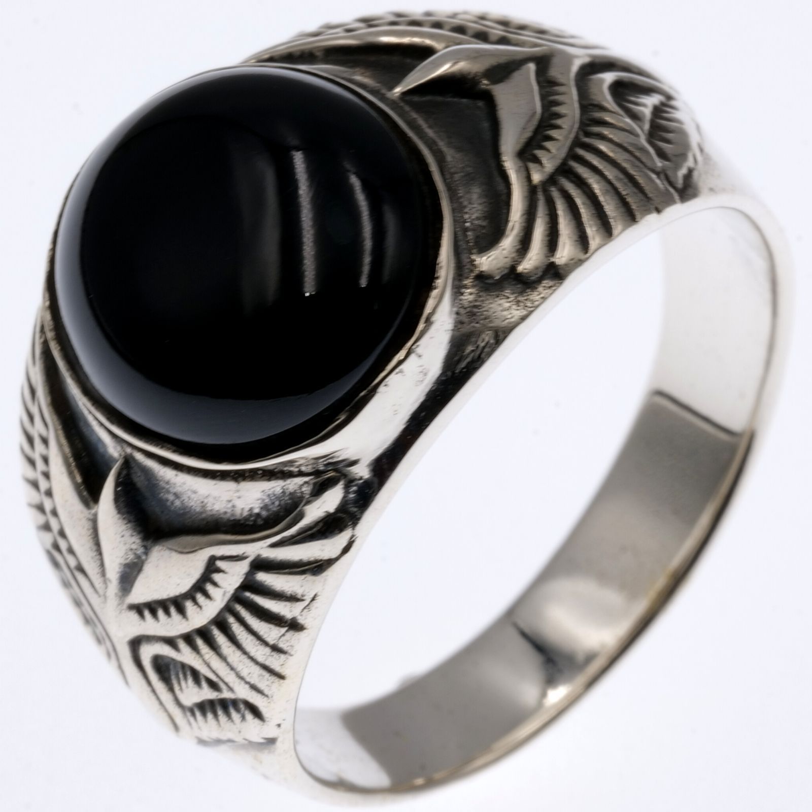 ブラックオニキス silver925 カレッジリング 指輪 オーバル メンズ リング | shalva.org.il