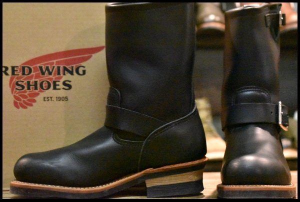 6D 13年 レッドウィング 2268 エンジニア 黒 ブラッククローム スチールトゥ プルオン ブーツ redwing HOPESMORE FD451