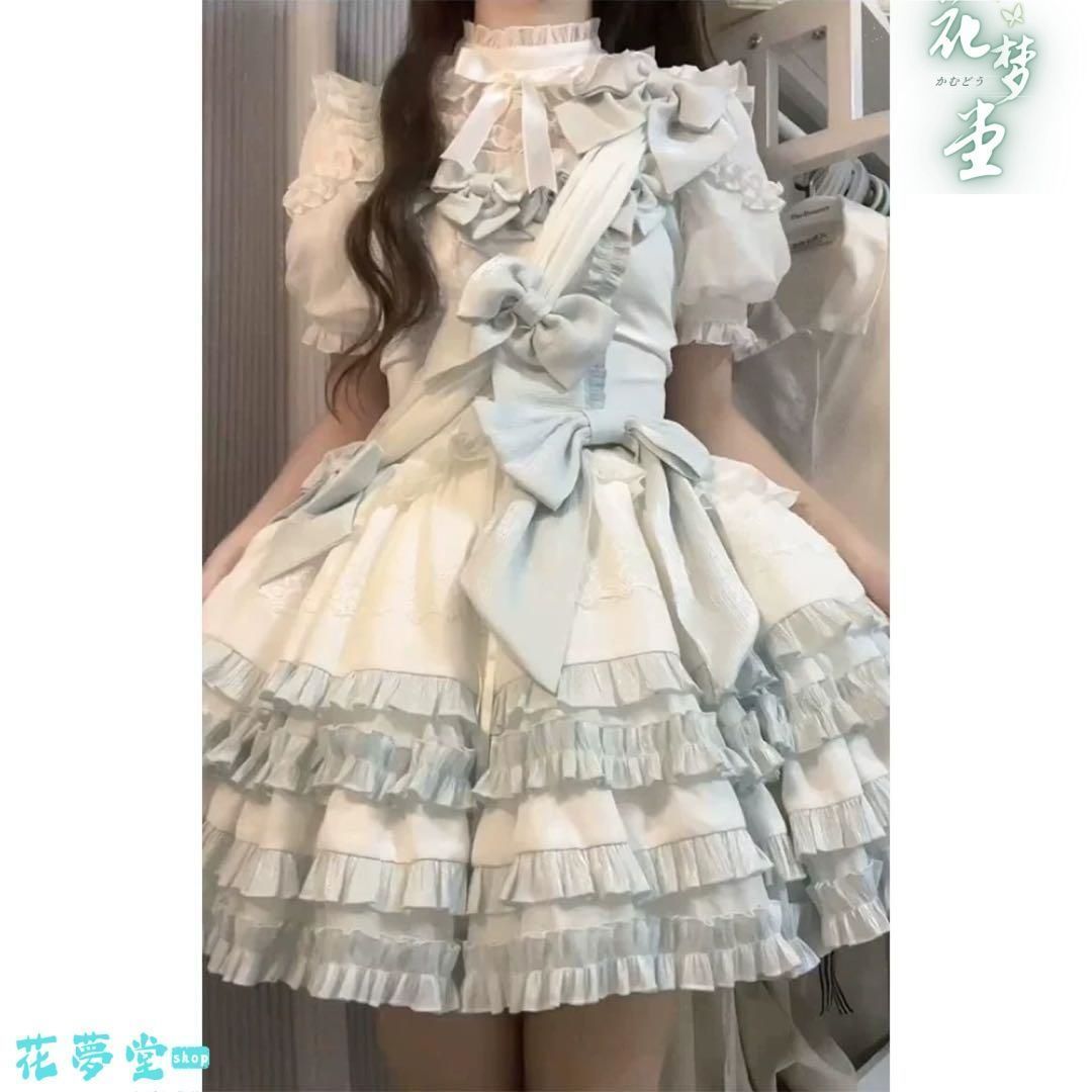 25年 コスプレ ドレス ミニ丈 フリル ロリータ ワンピース リボン かわいい 撮影会 舞台 イベント 原野空間-74 WWW_TRAVELLANDINDIA_COM