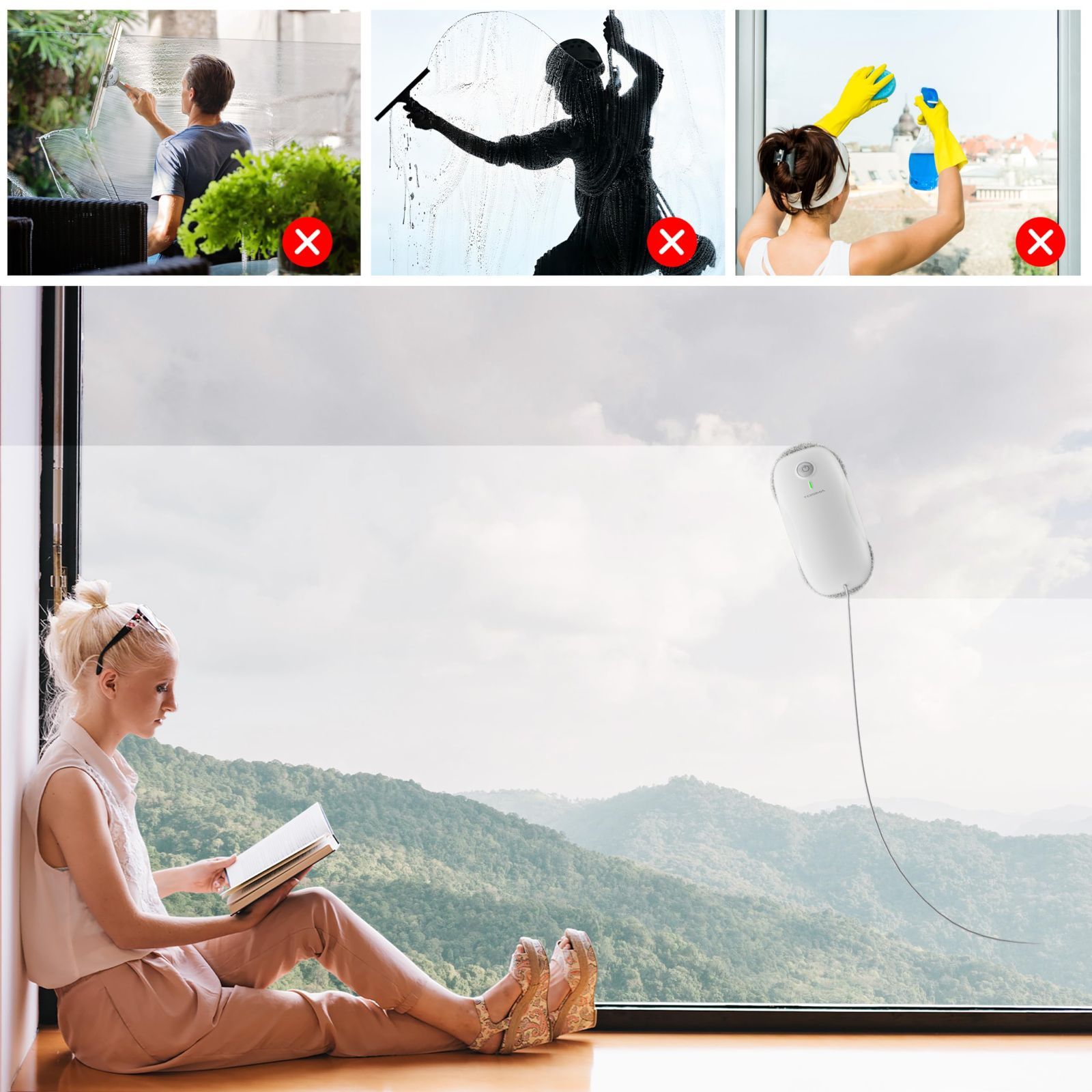 Tosima(トシマ) W2 窓拭きロボット 3800Pa 自動 窓掃除 ロボット 窓用 窓ふき ロボット リモコン付き Tosima W2 窓掃除ロボット 未使用 3800Pa  | Tosima(トシマ) W2