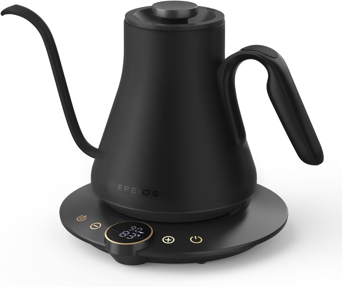 話題のドリップケトル 電気ケトル コーヒーケトル ケトル 電気 1°C単位の精密調節 ドリップケトル コーヒーポット 細口ドリップ LED表示パネル 電気ポット ドリップ ポット コンパクト0.9L 1040W 黒ブラック EPEIOS エペイオス